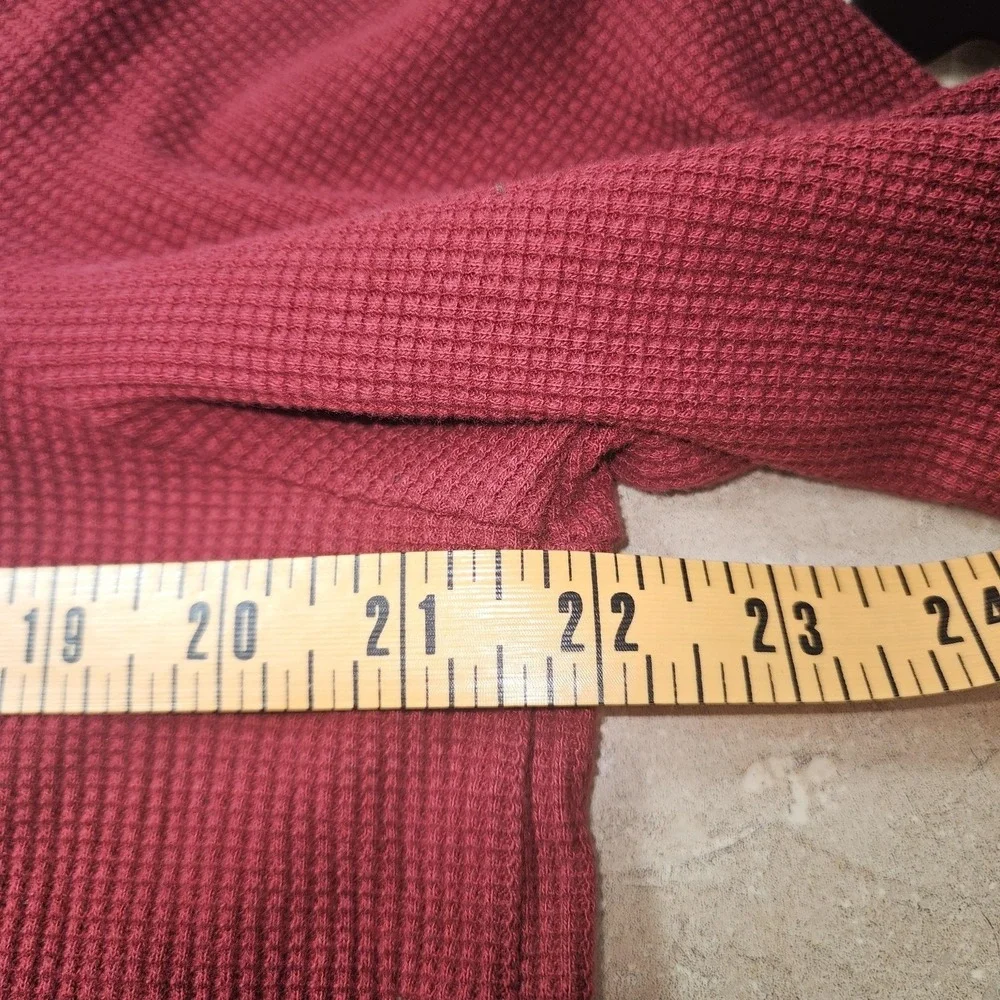 Quacker Factory Shirt Womens 1X Red Thermal Waffle Knit Snowman Christmas Winter